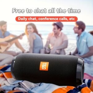 Portable Outdoor Wireless Bass Speaker With Charging Cable And Aux Cable - Wireless Audio Subwoofer Plug-in Card U Disk 3D Surround, TWS Stereo Subwoofer Rod Hands-Free Call/FM/TF Card/U Disk, TG117